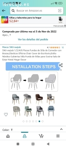 funda de sillas. 4 funda de sillas. lo compre en Amazon pero son pequeñas para mis sillas