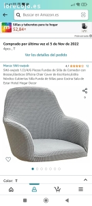 funda de sillas. 4 funda de sillas. lo compre en Amazon pero son pequeñas para mis sillas